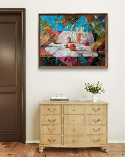 Abstract oil painting Thaw by Anatoly Tarabanov in wooden frame