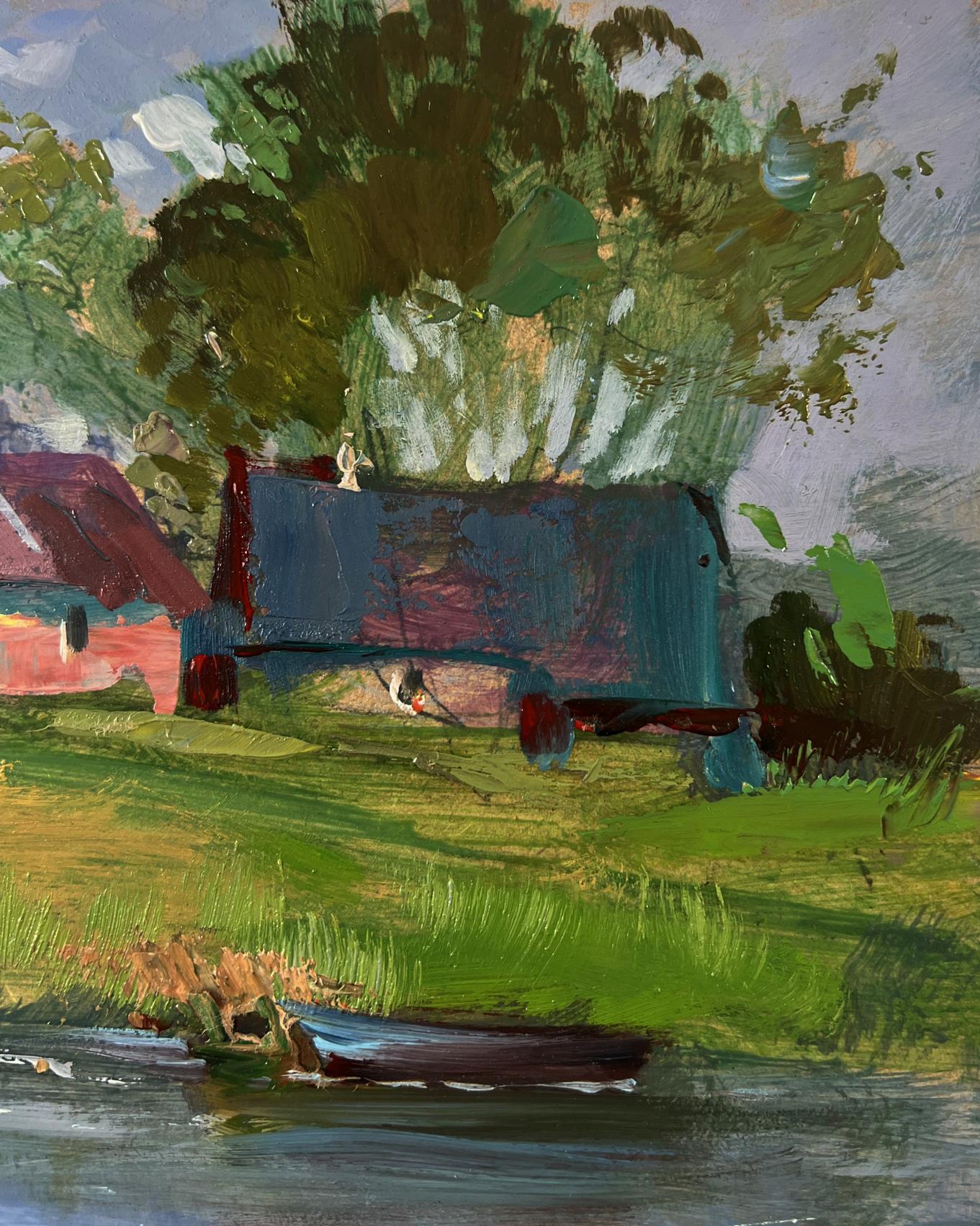 Oil painting Life by the village river by Yuriy Suprunchuk