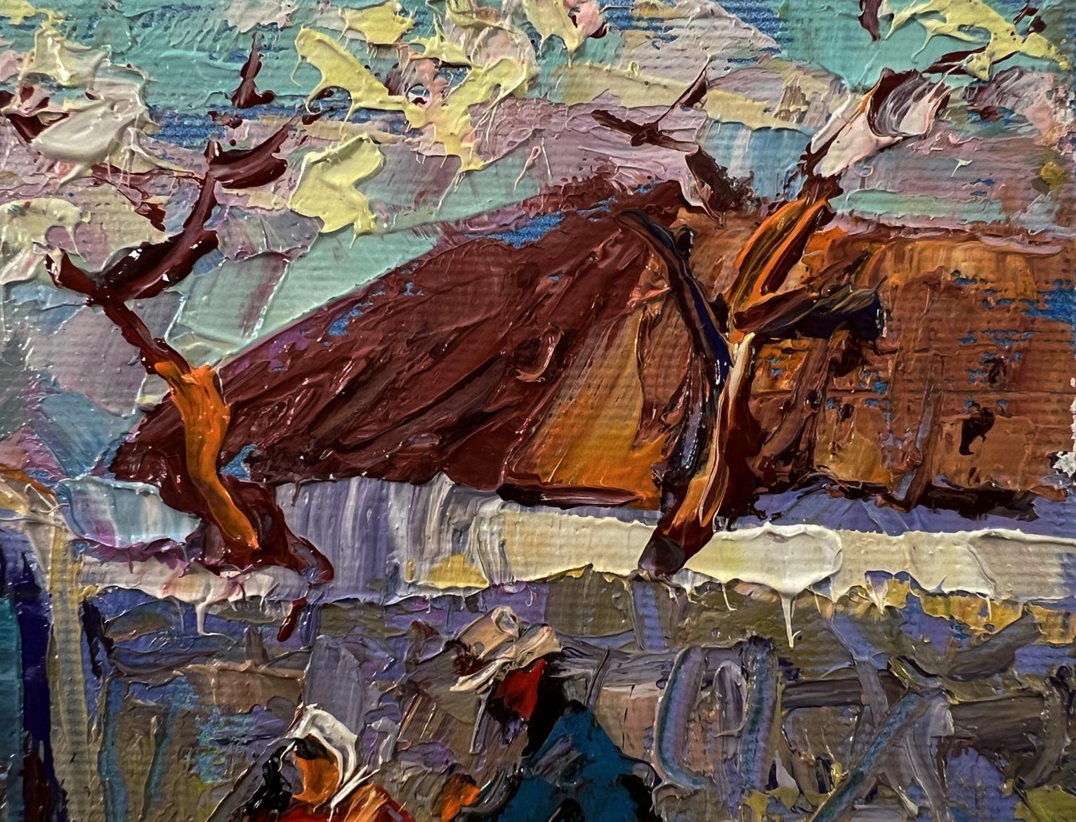 Oil painting Village memory by Oleksiy Ivanyuk: textured tree impasto