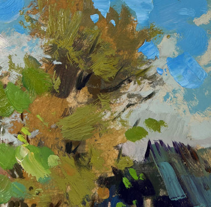 Abstract oil painting Memories near the house by Yuriy Suprunchuk