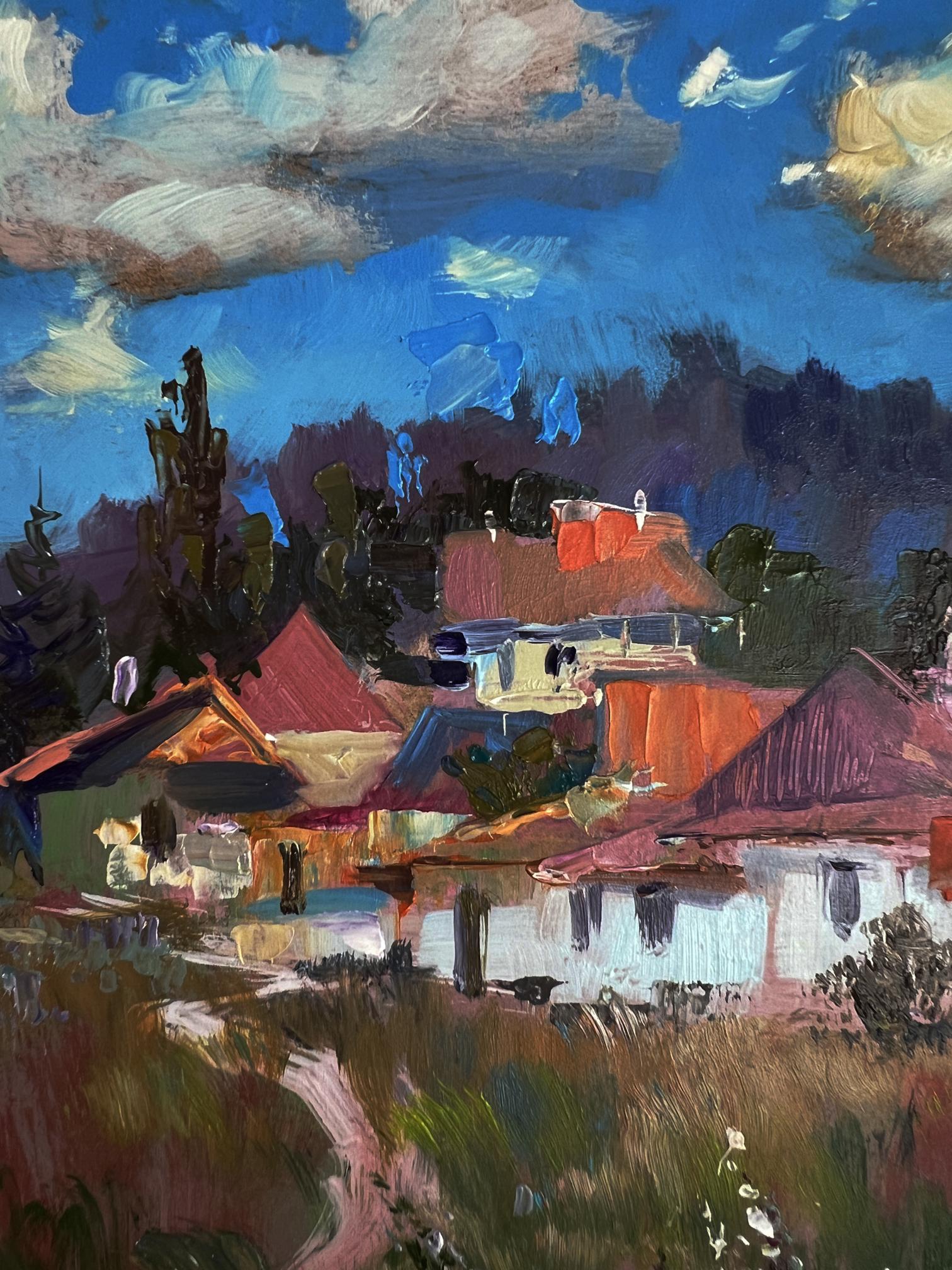 Vibrant impressionist oil painting The path to the house by Yuriy Suprunchuk