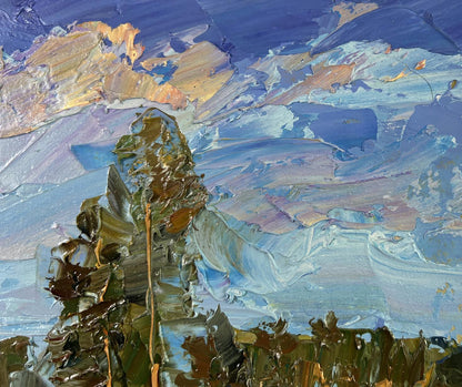 Oil painting A day filled with sunshine by Boris Serdyuk, textured landscape