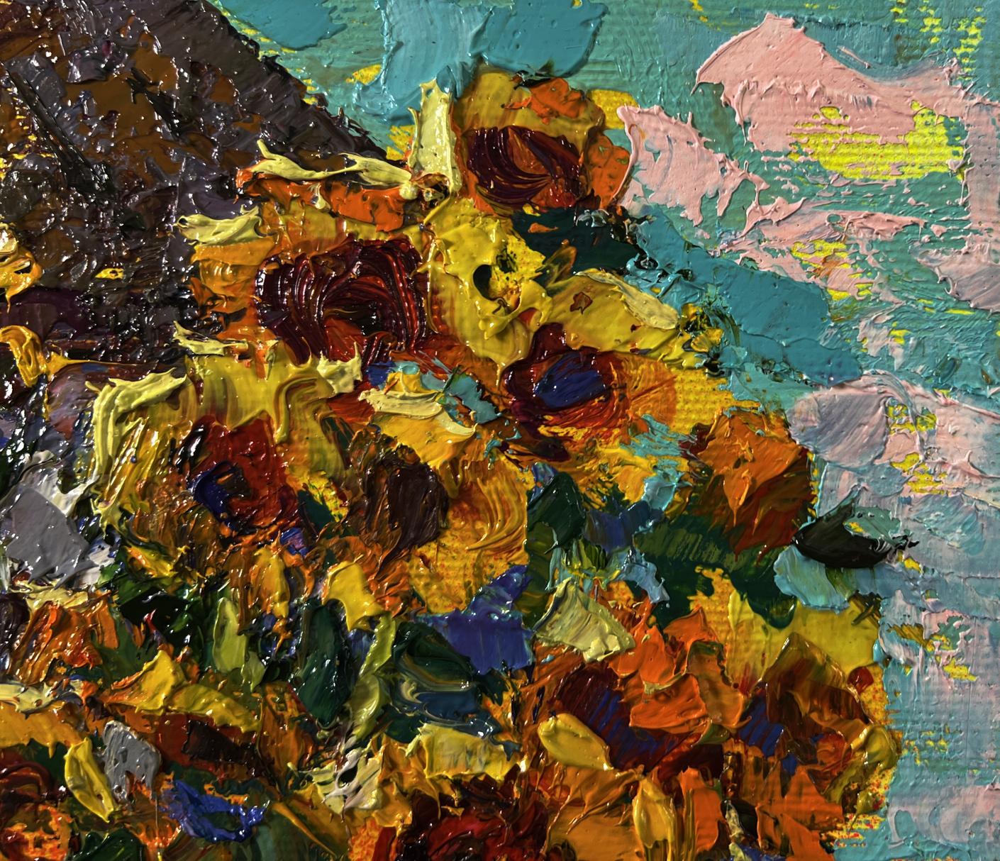 Vibrant oil painting Flowers of the Sun by Oksana Ivanyuk sunflowers