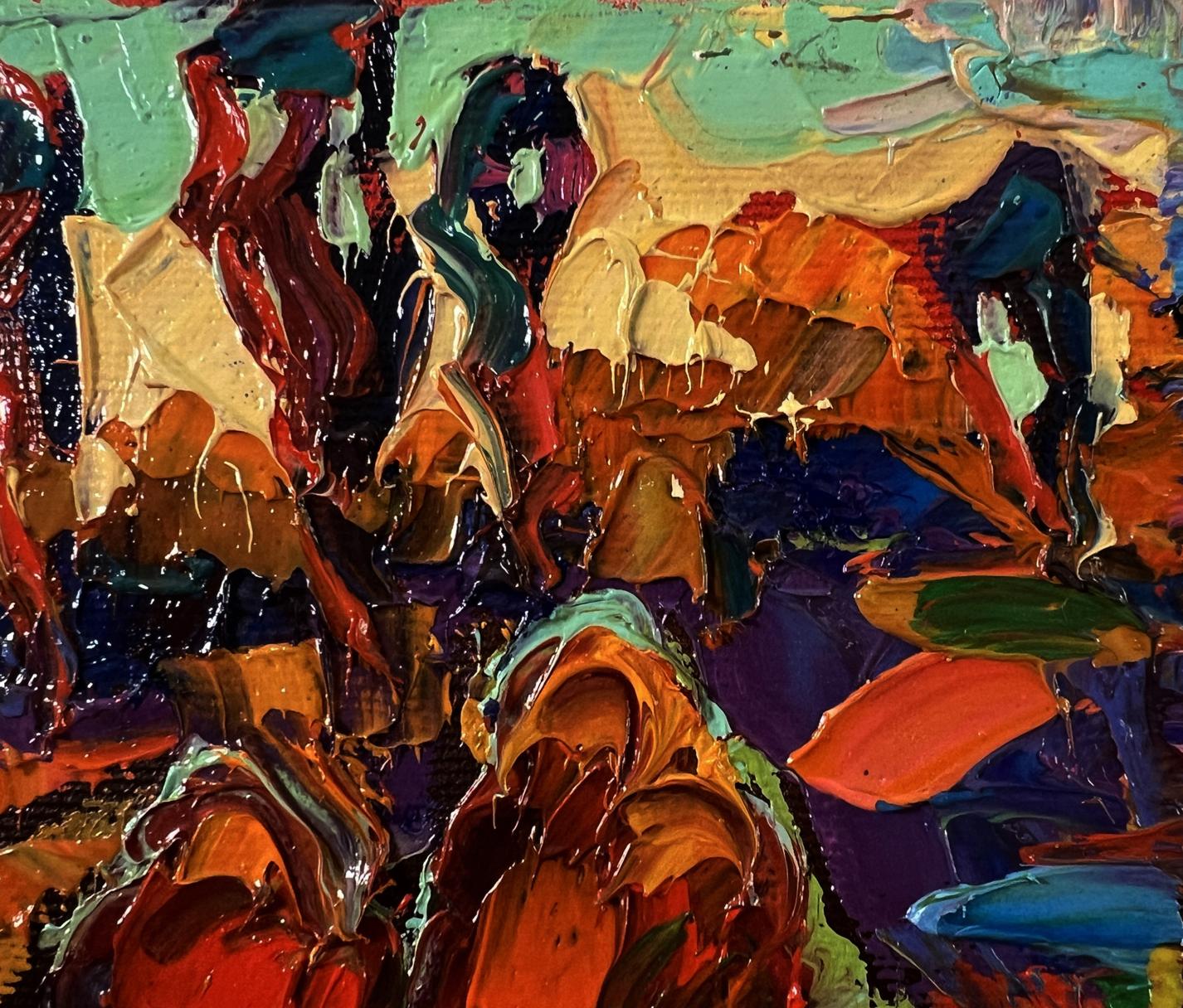 Vibrant Evening of orange rays oil painting by Oksana Ivanyuk