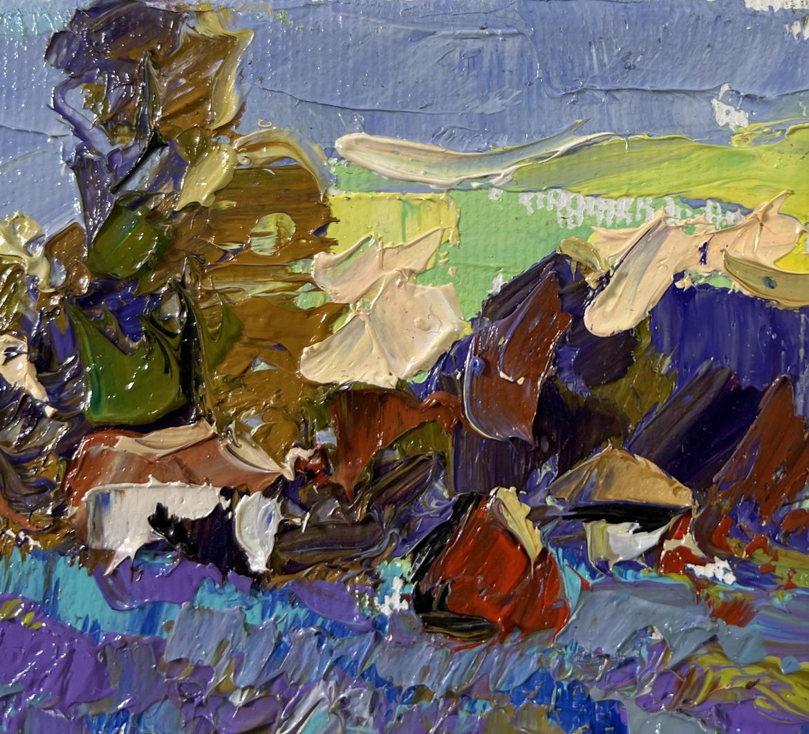 Vibrant impressionist oil painting Edge of the Village by Oleksiy Ivanyuk