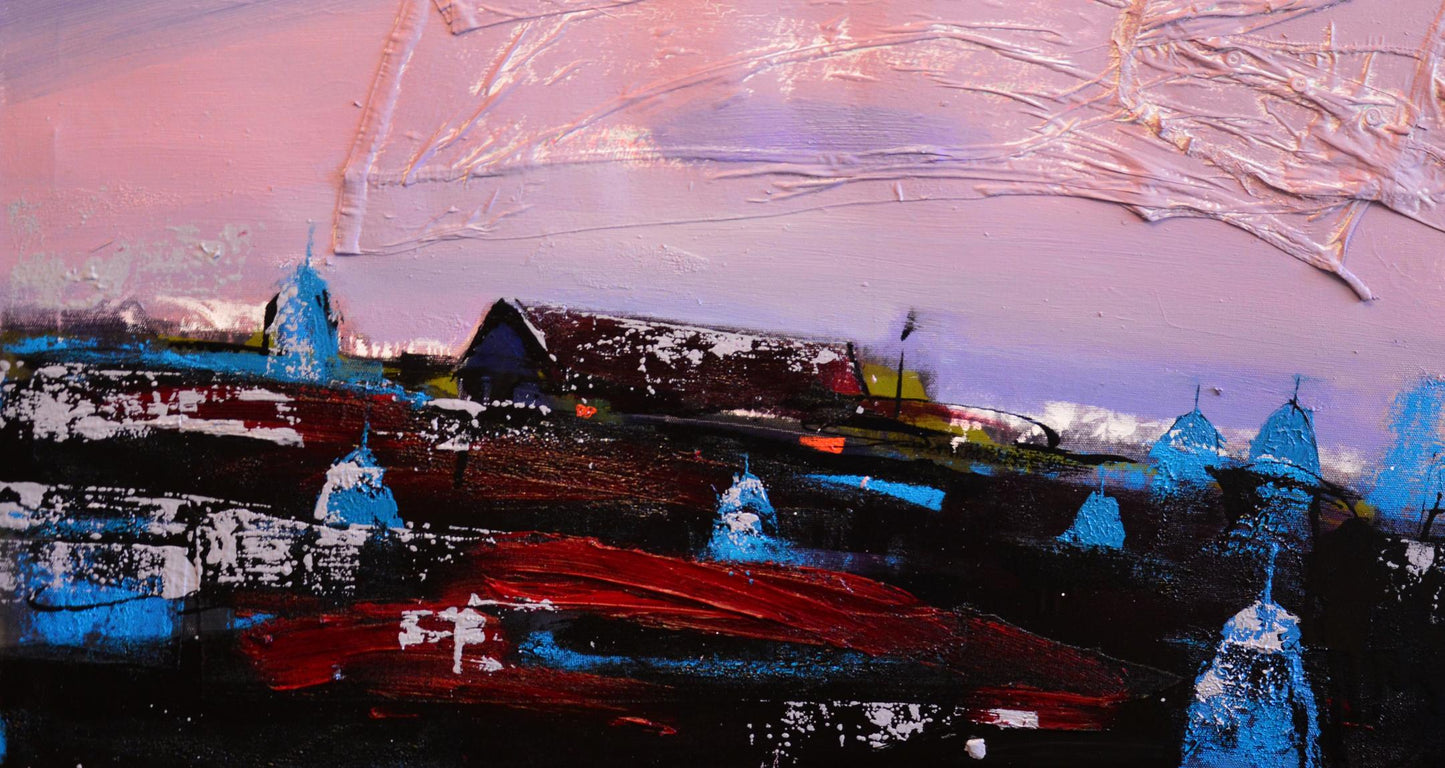 Oil painting Evening sleep over the mountains by Natalia Korf-Ivaniuk
