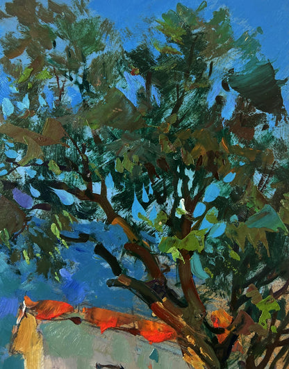 Vibrant impressionist oil painting of house by the sea by Yuriy Suprunchuk