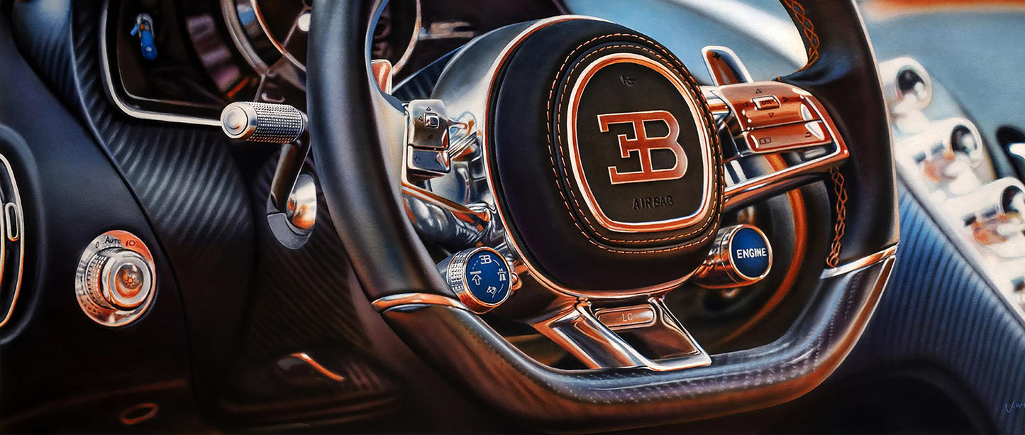 Acrylic painting Bugatti Chiron Johannes Wessmark