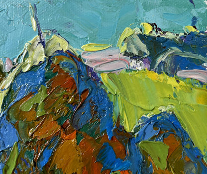 Vibrant impressionist oil painting Evening light in the fields by Oleksiy Ivanyuk