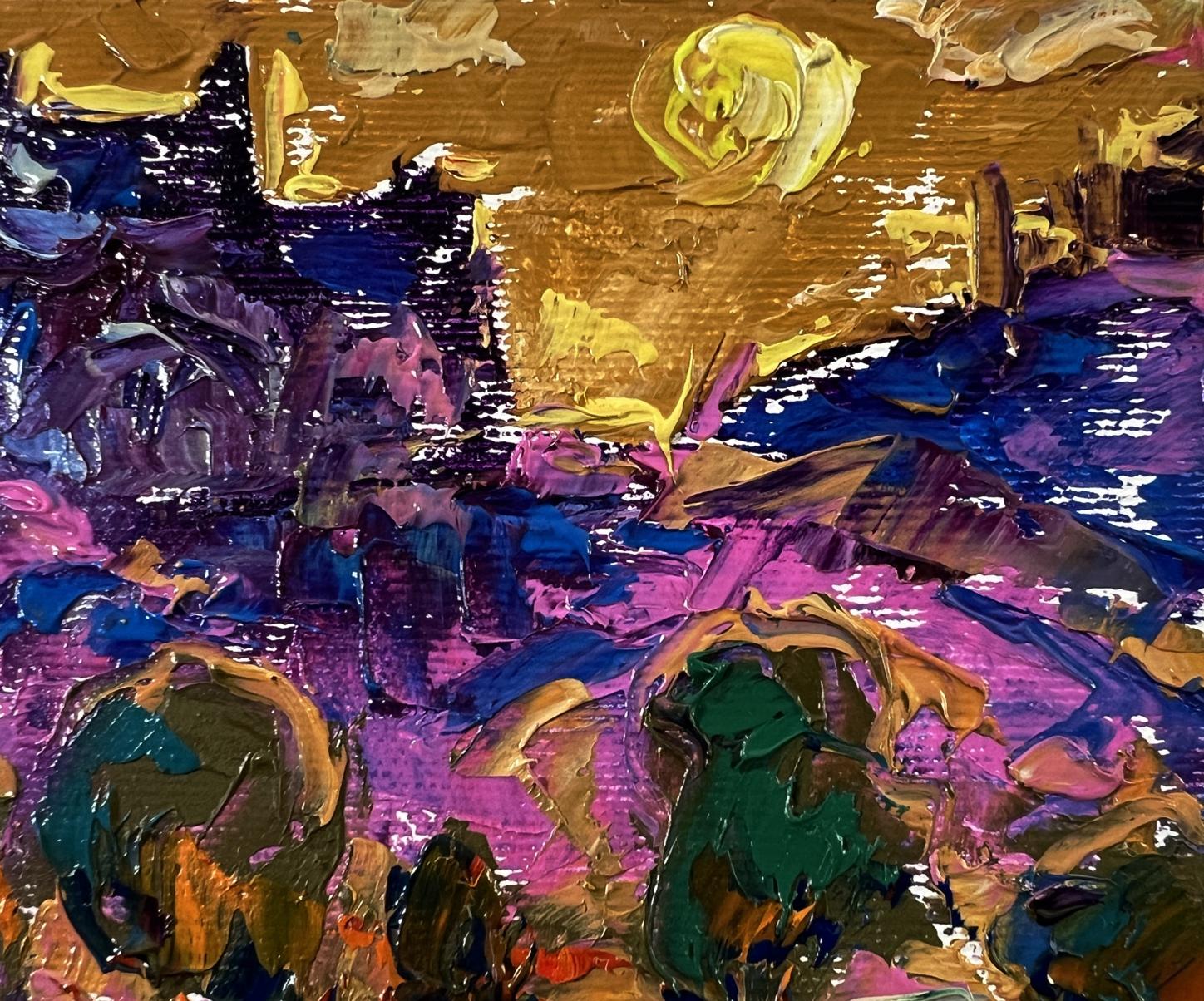 Vibrant Evening City Park oil painting by Oleksiy Ivanyuk