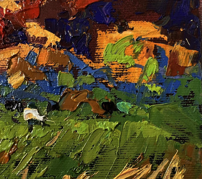 Oil painting Sunset over the meadows by Oleksiy Ivanyuk