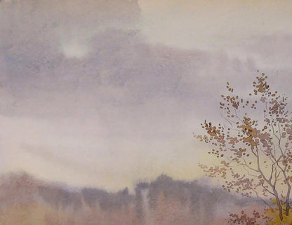 Watercolor painting The last days of autumn by Valery Savenets