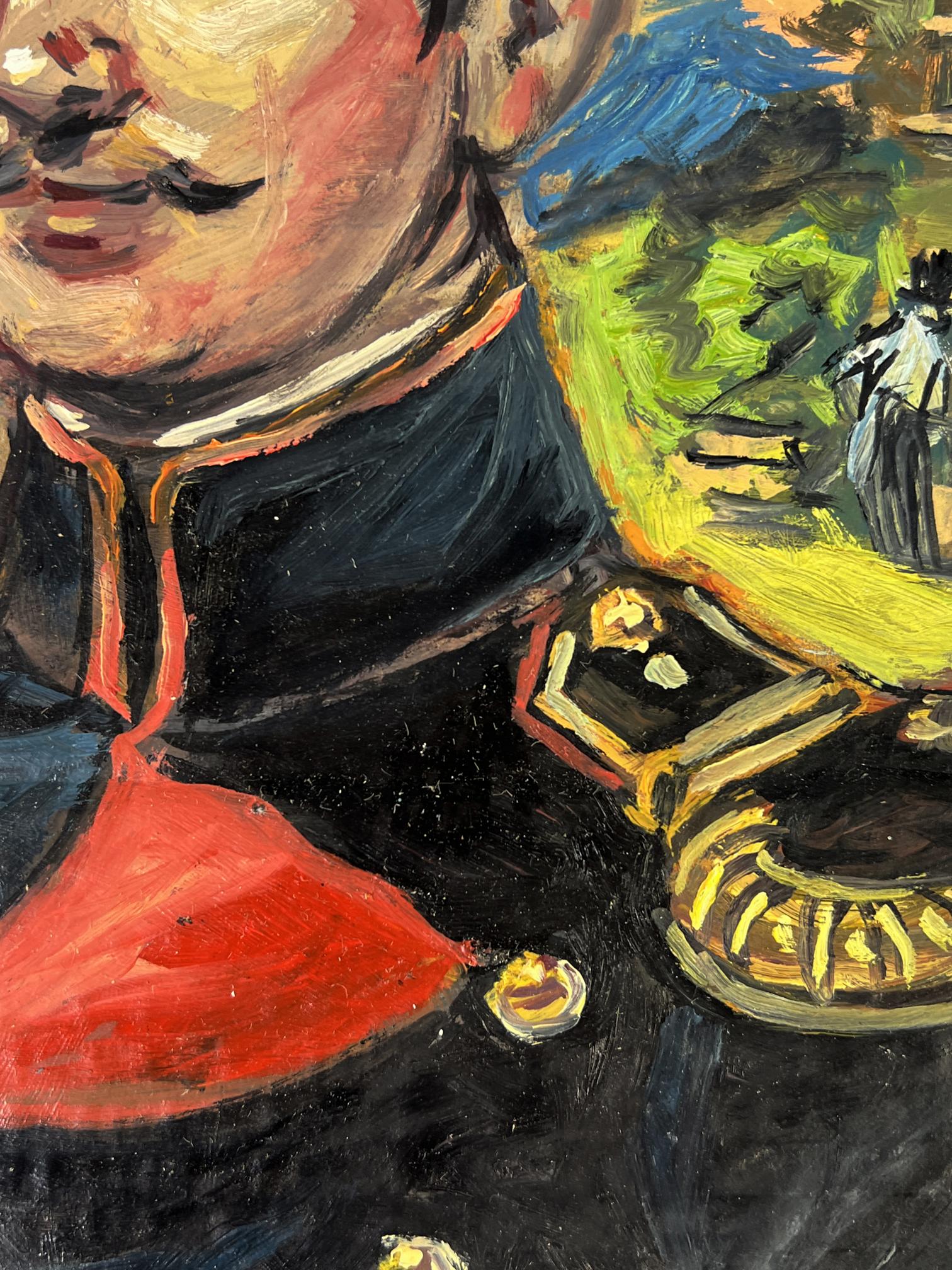Oil painting portrait of officer Alexander Litvinov in ornate red gold uniform