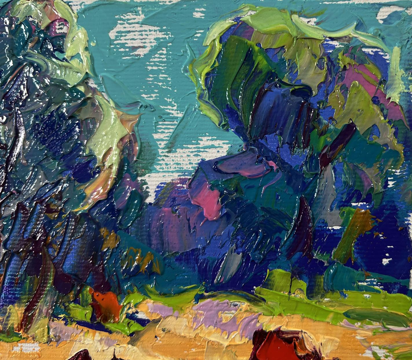 Vibrant impressionist oil painting Flock in the Meadows by Oleksiy Ivanyuk