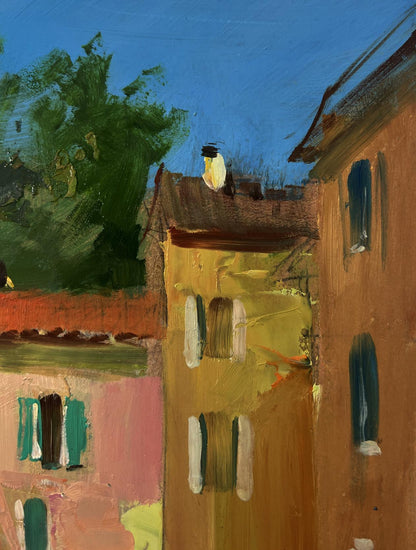 Vibrant impressionist oil painting of old Venice street by Yuriy Suprunchuk