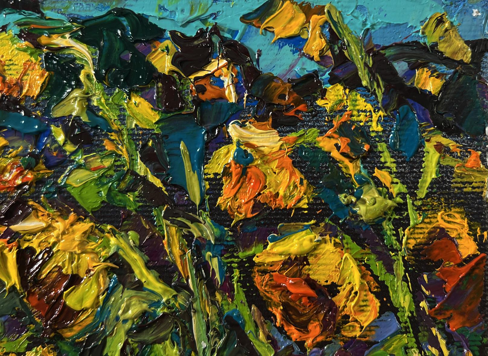 Vibrant Field sunflowers oil painting by Oleksiy Ivanyuk