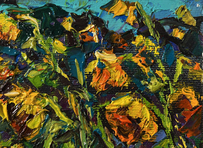 Vibrant Field sunflowers oil painting by Oleksiy Ivanyuk