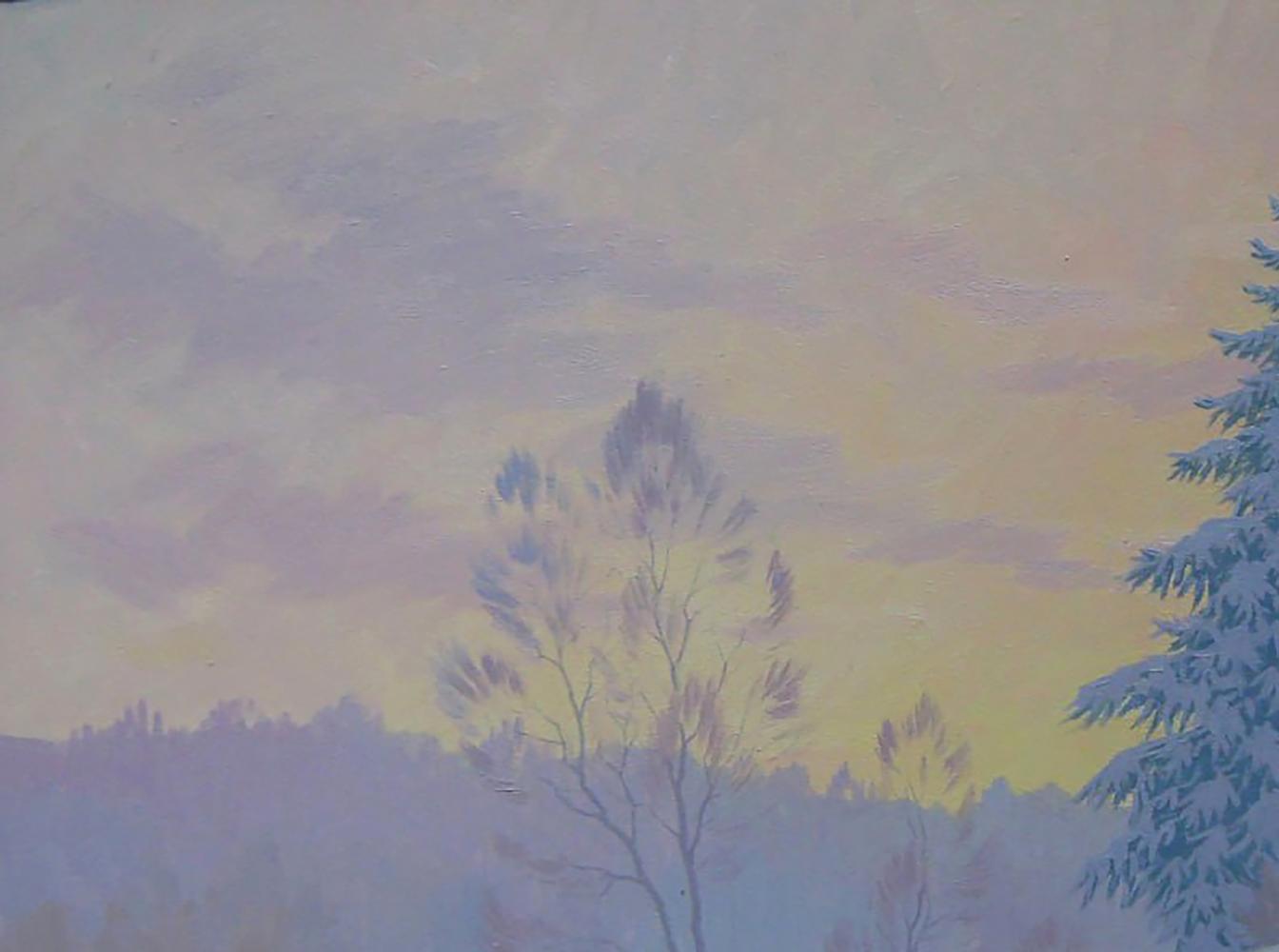 Winter sleep in the forest oil painting by Valery Savenets