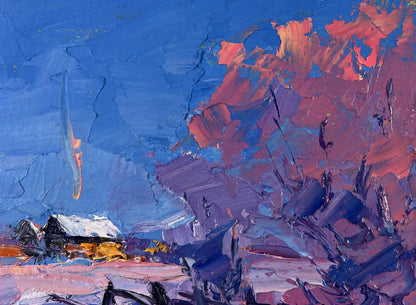 Oil painting Silence among the snow and trees by Boris Serdyuk