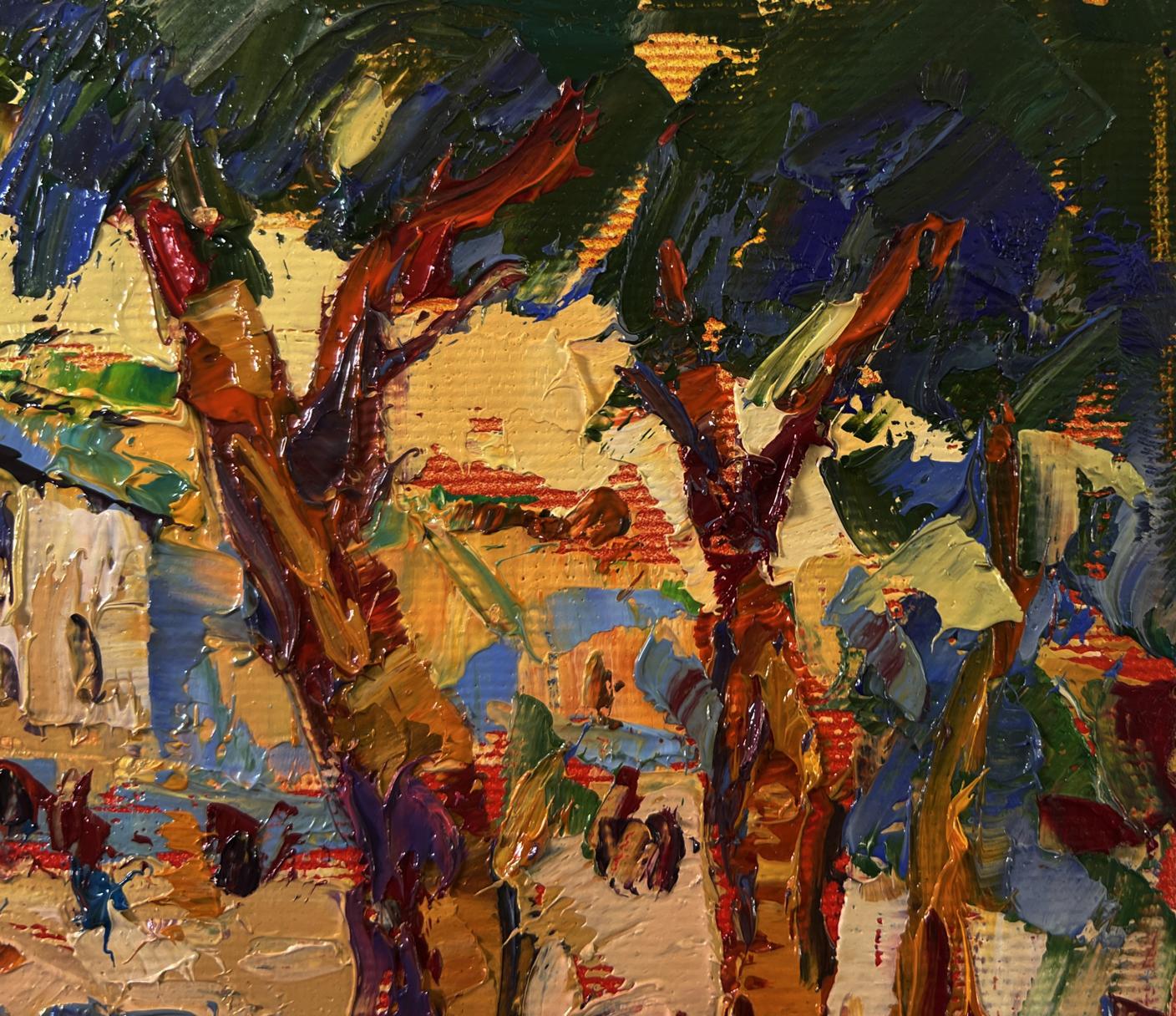 Vibrant impressionist oil painting Evening sound of the bell by Oksana Ivanyuk