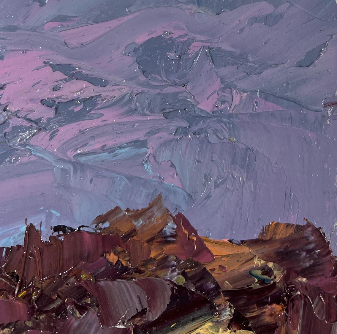 Oil painting Golden autumn in all its glory by Boris Serdyuk, textured purple gray layers