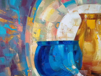 Abstract oil painting Flower Vases Anatoly Tarabanov