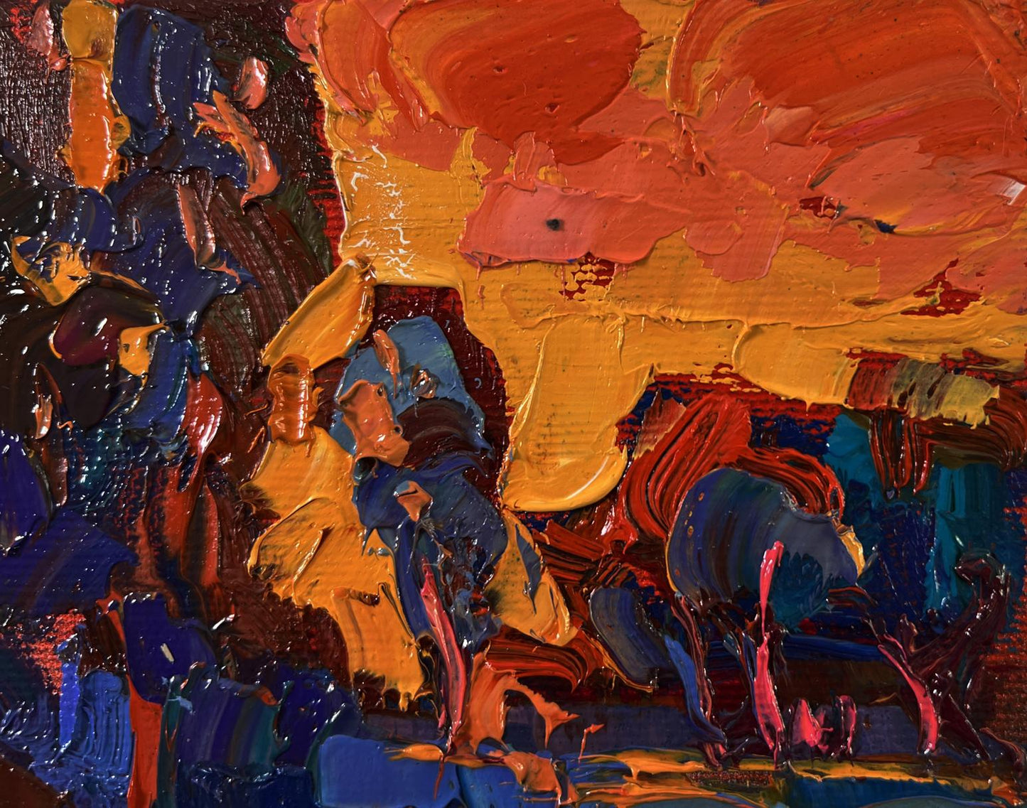 Vibrant Evening on the River oil painting by Oksana Ivanyuk