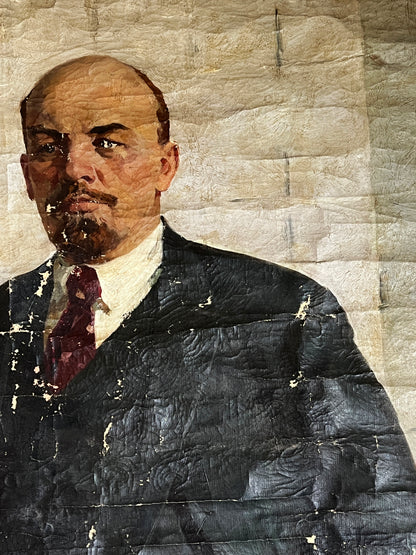 Oil painting Lenin with a newspaper Nikolai Khrustalenko