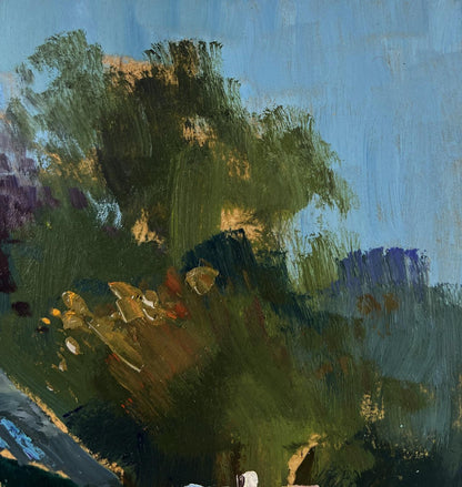 Textured impressionist tree painting by Yuriy Suprunchuk on oil canvas
