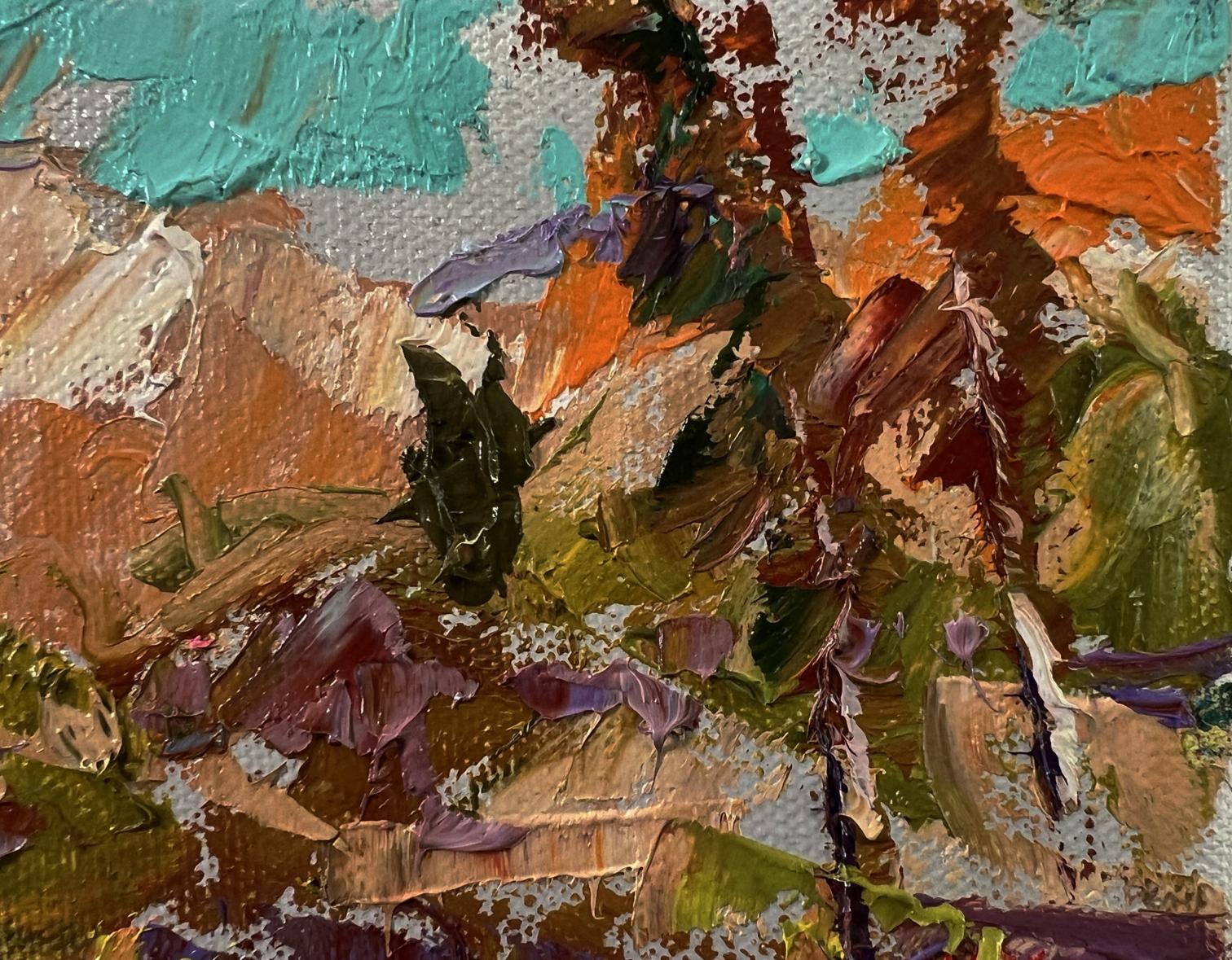 Oil painting Village after the rain by Oksana Ivanyuk impasto landscape