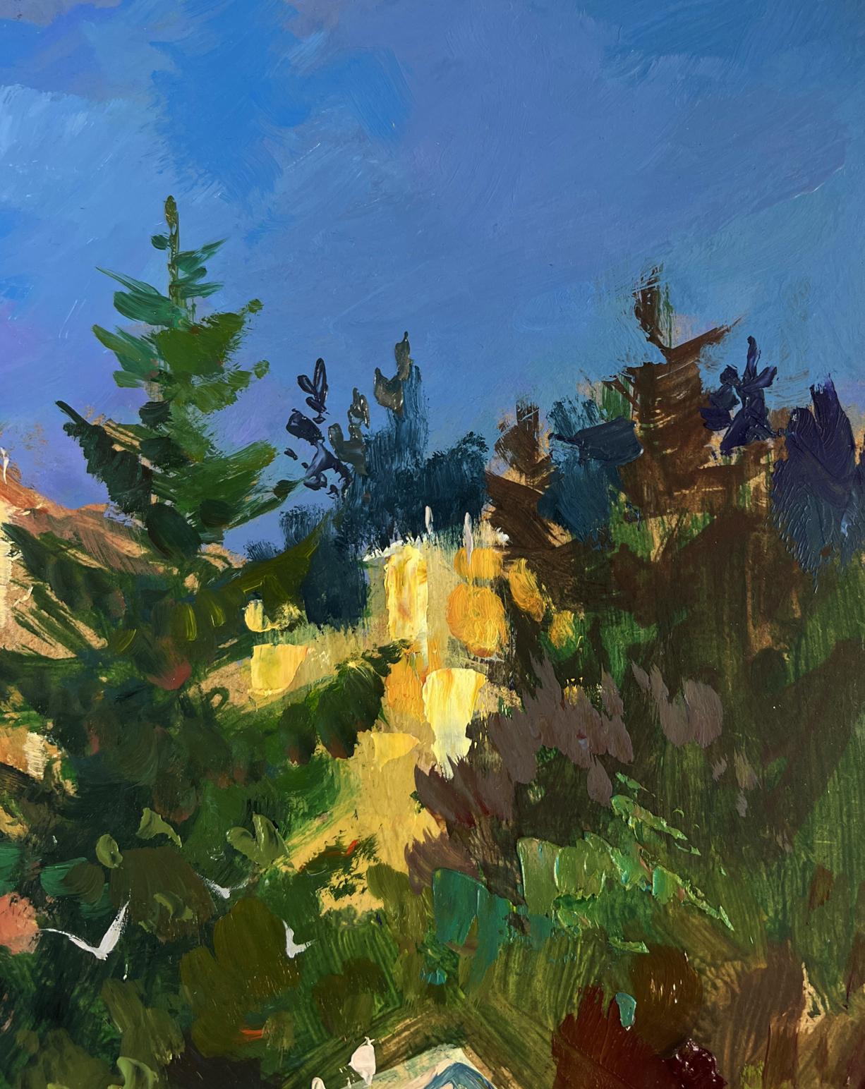 Vibrant impressionist forest oil painting by Yuriy Suprunchuk