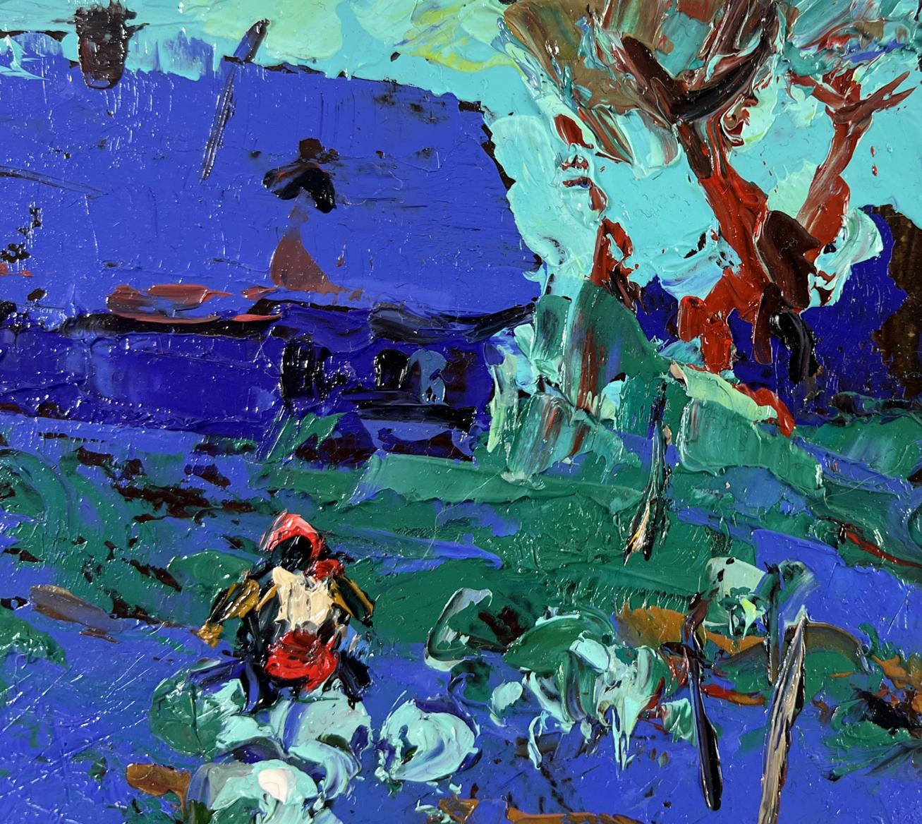 Vibrant Oleksiy Ivanyuk oil painting The garden smells of summer with bold brushstrokes