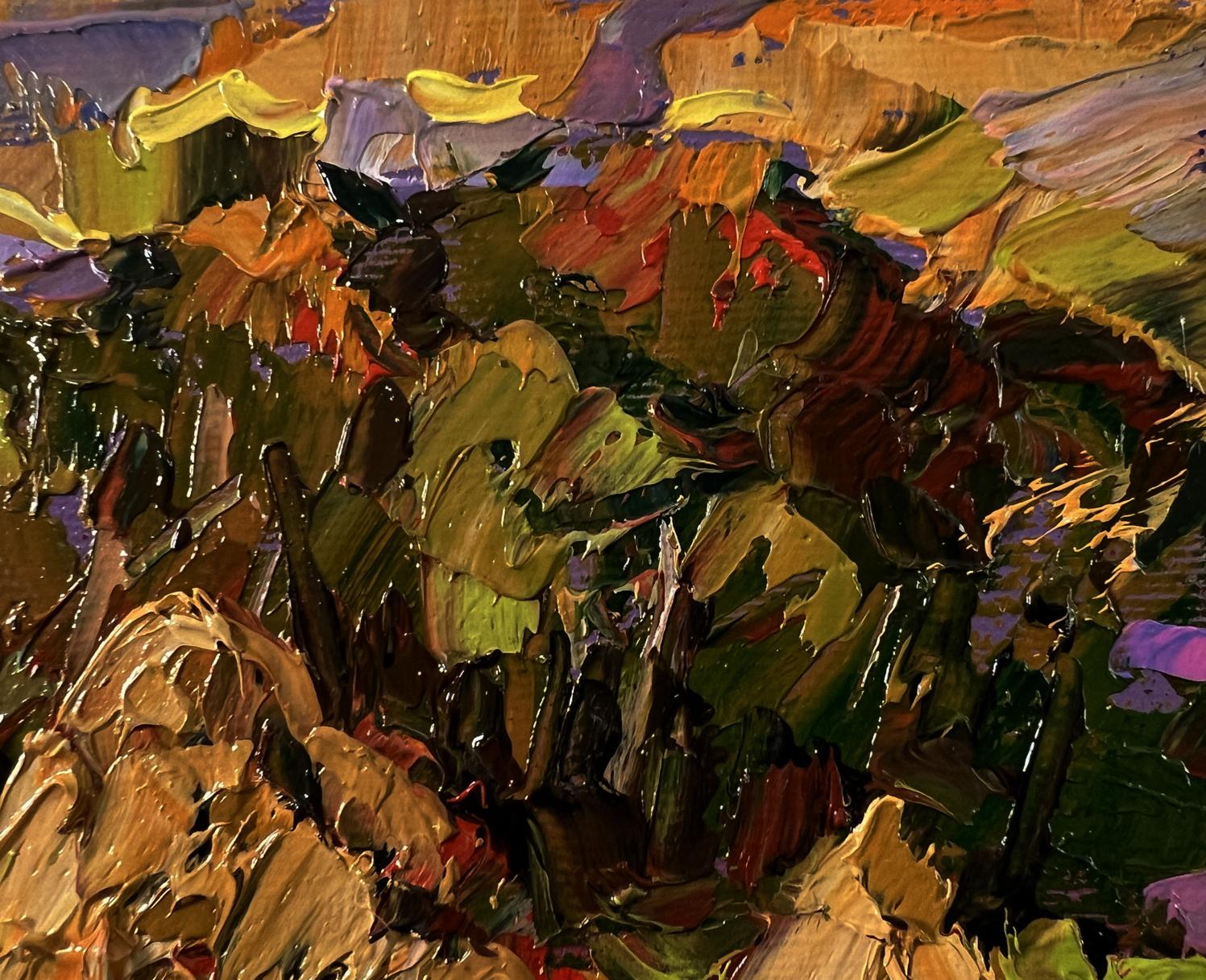 Oil painting Warm evening in the field by Oksana Ivanyuk