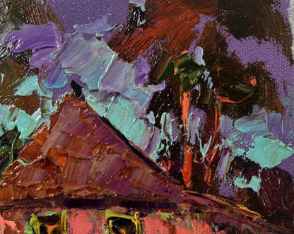 Oil painting Rural evening in the yard by Oksana Ivanyuk