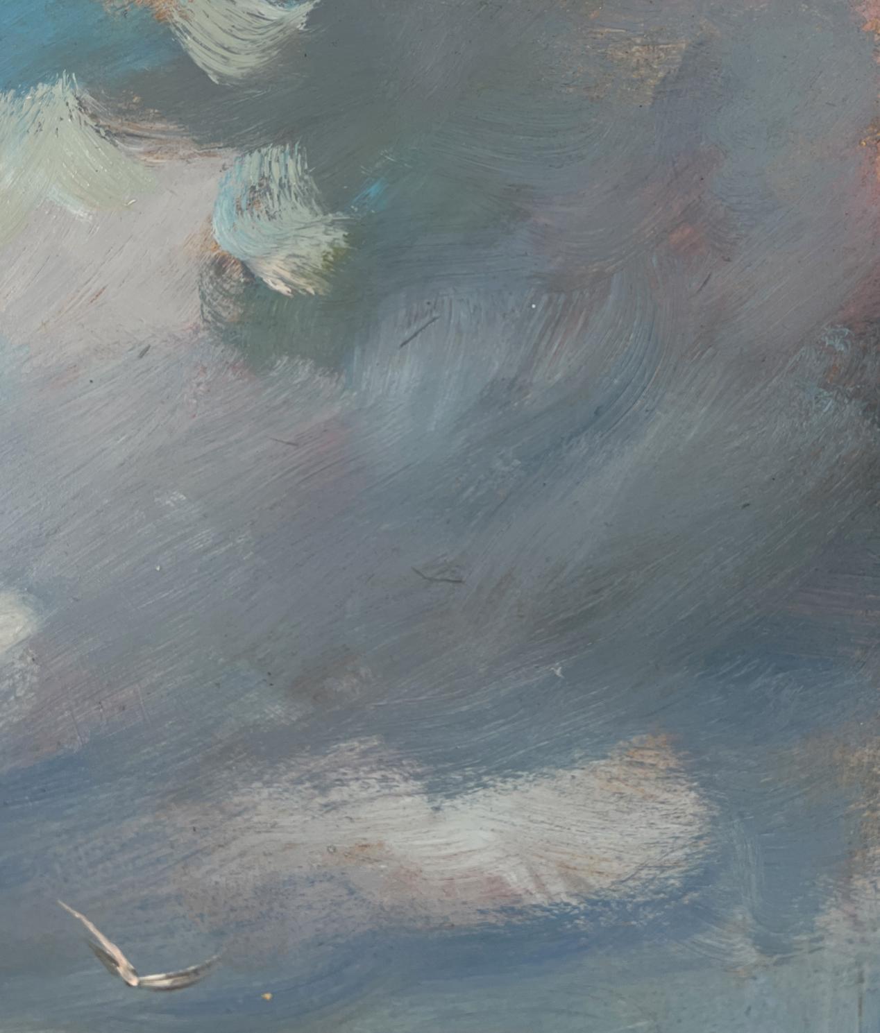 Textured impressionistic oil painting of cloudy sea sky by Yuriy Suprunchuk