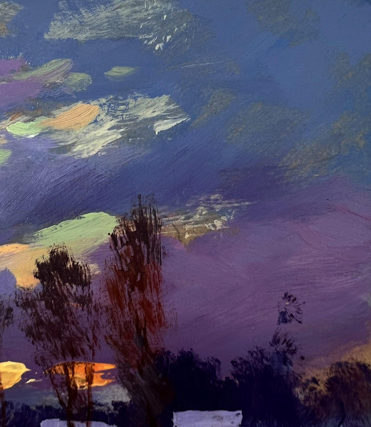 Oil painting Winter sunset by Yuriy Suprunchuk abstract landscape