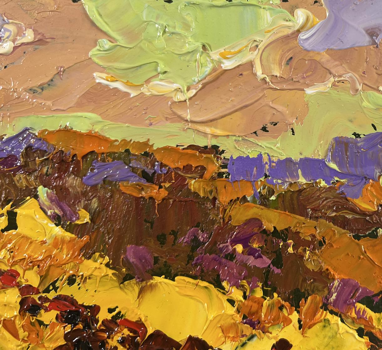 Vibrant impressionist oil painting Autumn is floating over the horizon by Oleksiy Ivanyuk