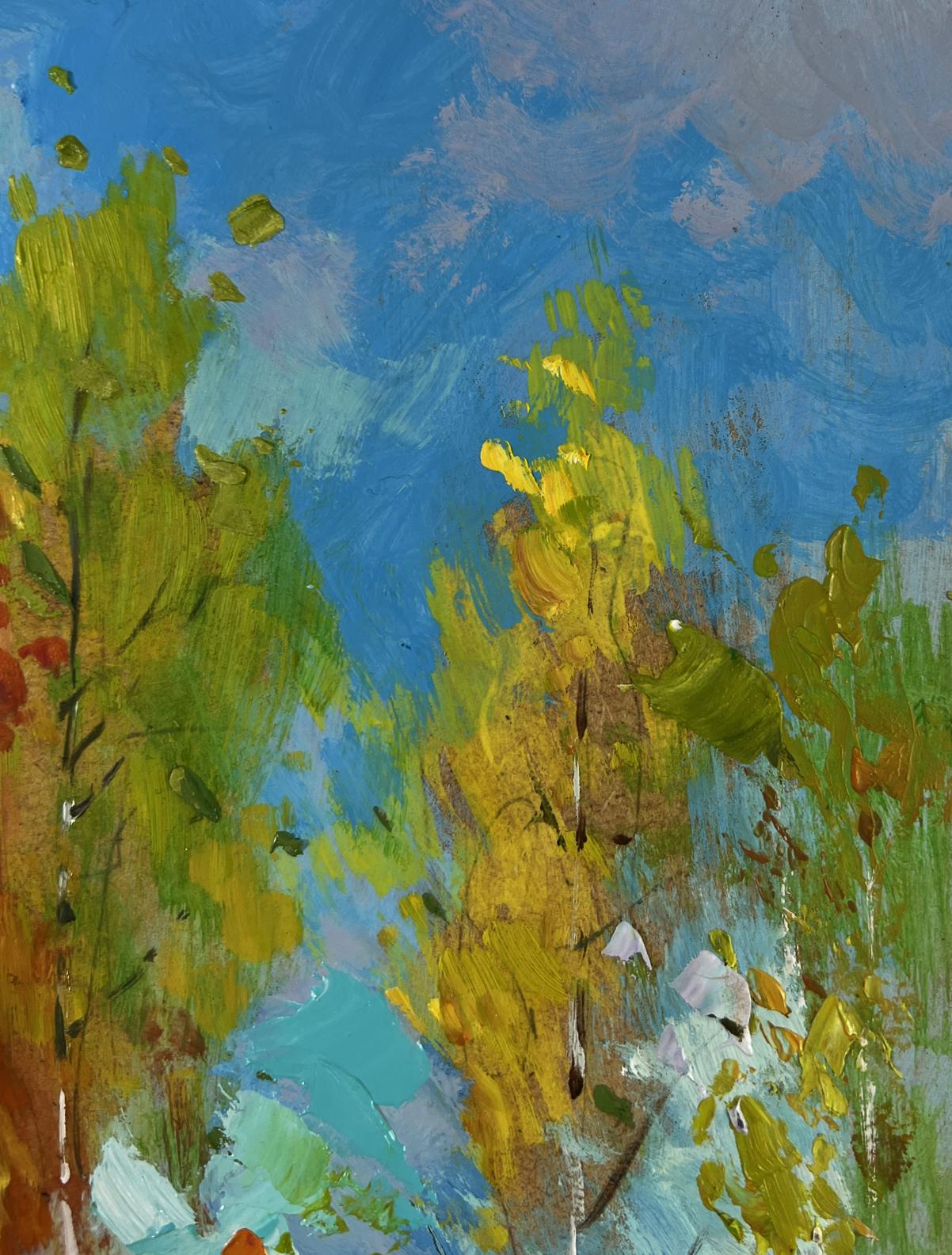 Vibrant impressionist oil painting In the Silence of the Birch Grove by Yuriy Suprunchuk