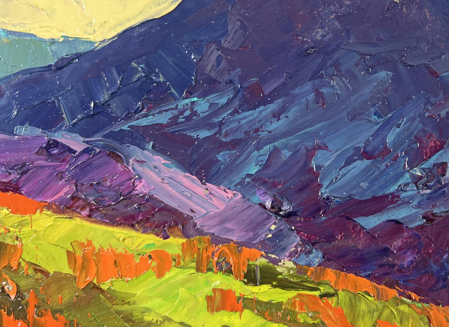 Vibrant impressionist oil painting Flame of Leaves in the Autumn Wind by Boris Serdyuk