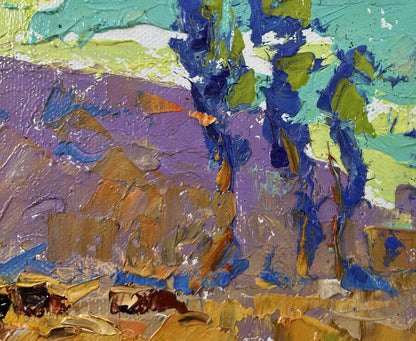 Vibrant abstract oil painting Winds over the steppe by Oleksiy Ivanyuk
