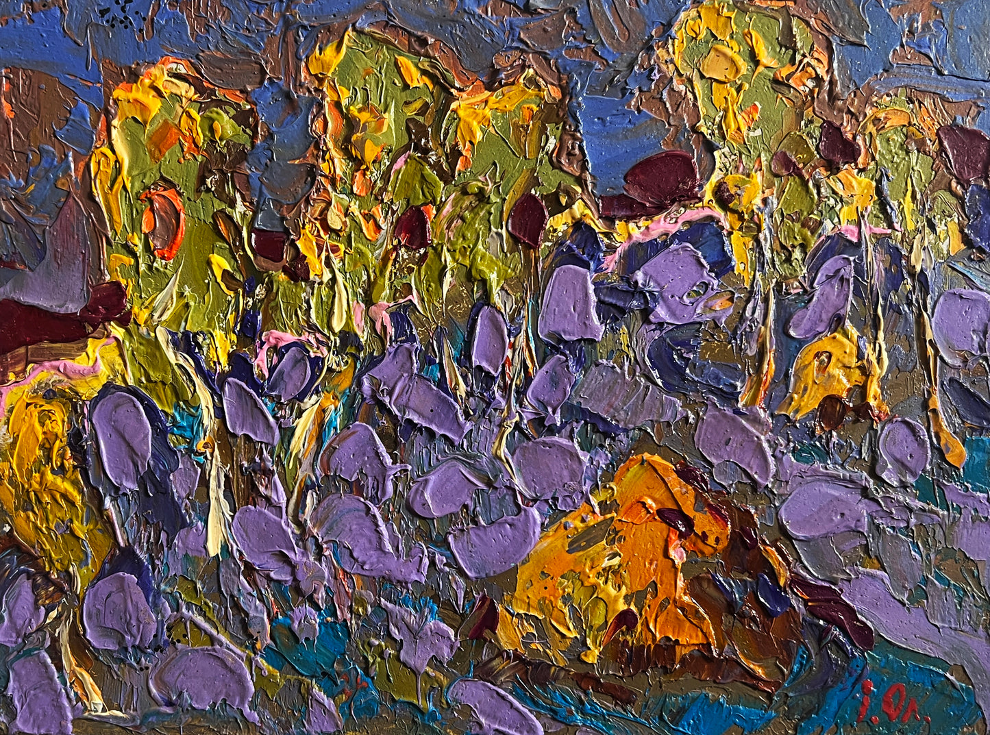 Vibrant Oleksiy & Oksana Ivaniuk impressionist flower painting