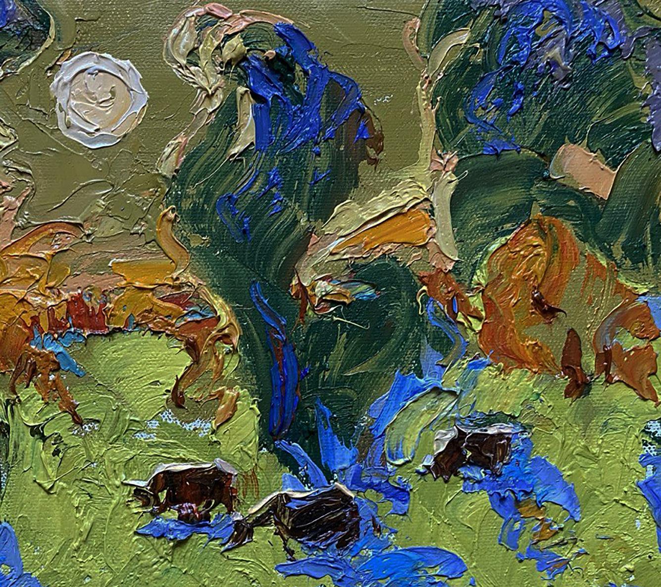 Vibrant impressionist oil painting After lunch in the field by Oleksiy Ivanyuk