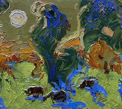 Vibrant impressionist oil painting After lunch in the field by Oleksiy Ivanyuk