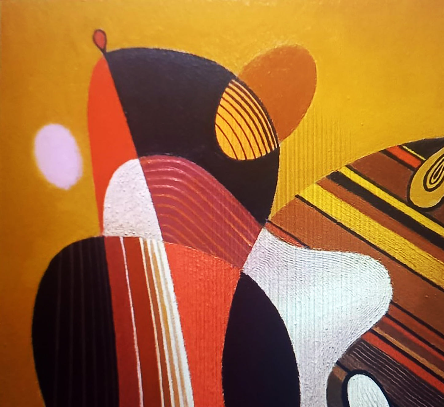 Oil painting Warm still life by Alexander Strashevich with bold geometric shapes
