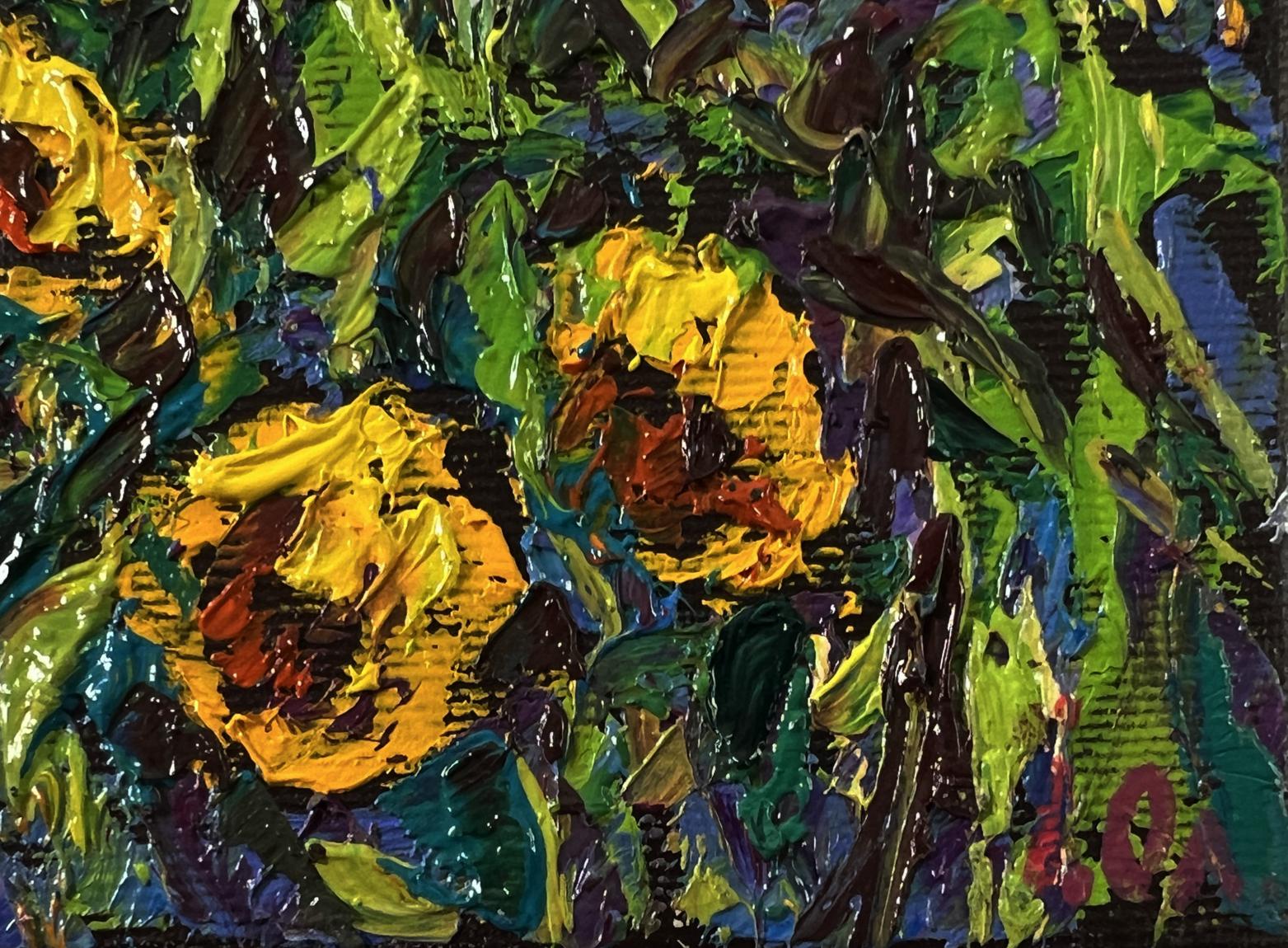 Vibrant yellow sunflowers oil painting by Oleksiy Ivanyuk