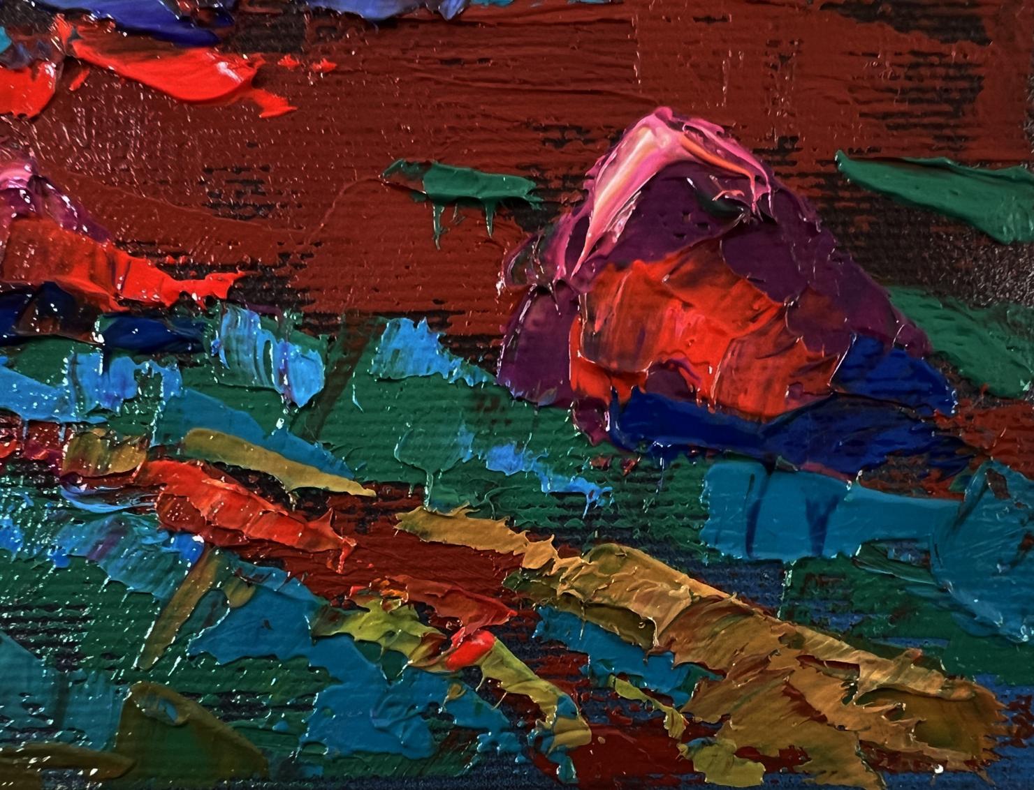Vibrant abstract oil painting In the Evening in the Fields by Oleksiy Ivanyuk