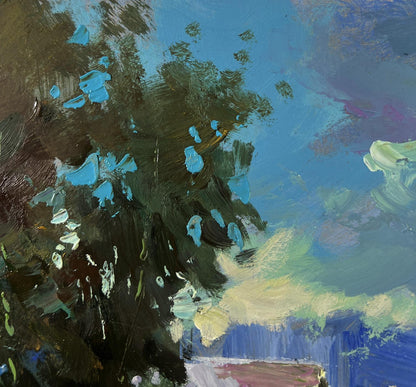 Oil painting The village beyond the forest by Yuriy Suprunchuk