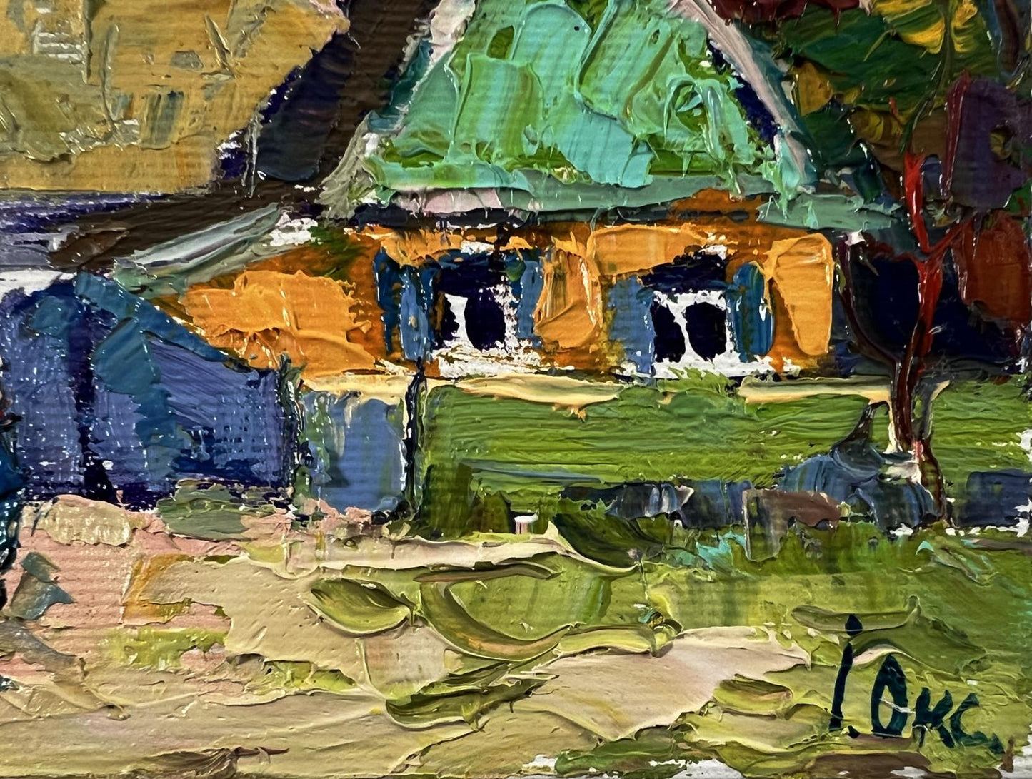 Vibrant impressionist oil painting of Oksana Ivanyuks Neighbors House