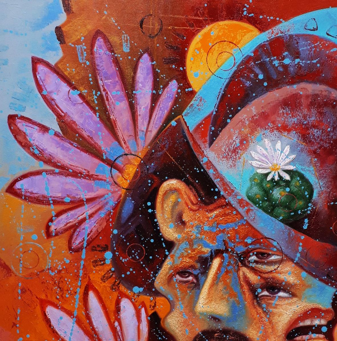 Vibrant oil painting Conquistador and Peyote by Sergiy Voichenko