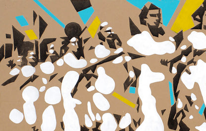 Victory by Dima Filatov acrylic painting with bold geometric shapes